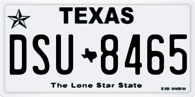 TX license plate DSU8465