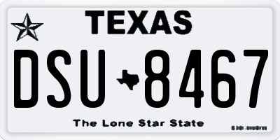 TX license plate DSU8467
