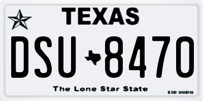 TX license plate DSU8470
