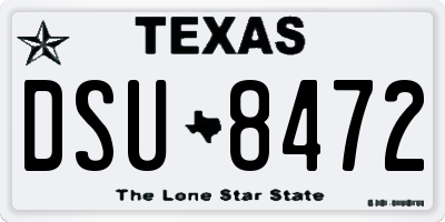 TX license plate DSU8472