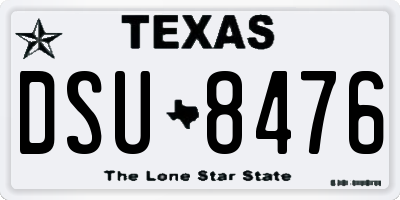 TX license plate DSU8476