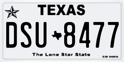 TX license plate DSU8477