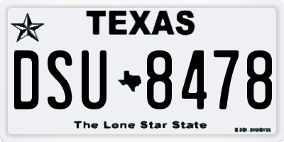 TX license plate DSU8478