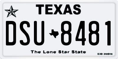 TX license plate DSU8481