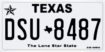 TX license plate DSU8487
