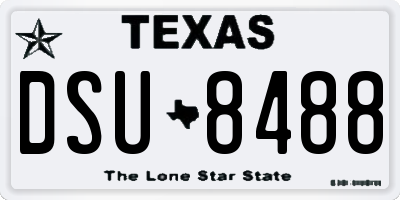 TX license plate DSU8488