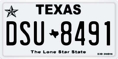 TX license plate DSU8491