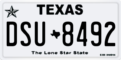 TX license plate DSU8492