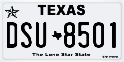 TX license plate DSU8501