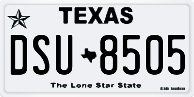 TX license plate DSU8505