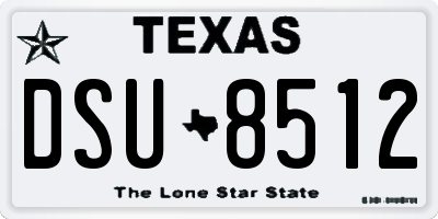 TX license plate DSU8512