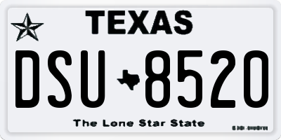 TX license plate DSU8520