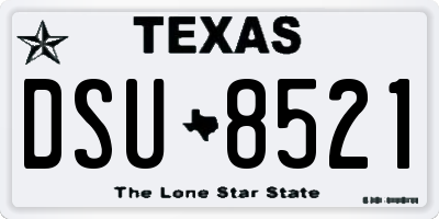 TX license plate DSU8521
