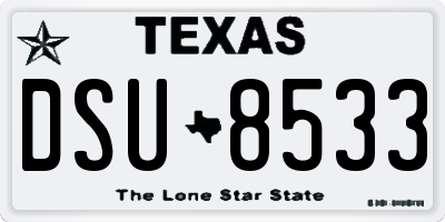 TX license plate DSU8533