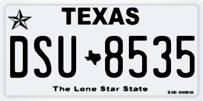 TX license plate DSU8535