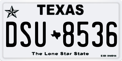 TX license plate DSU8536