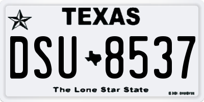 TX license plate DSU8537