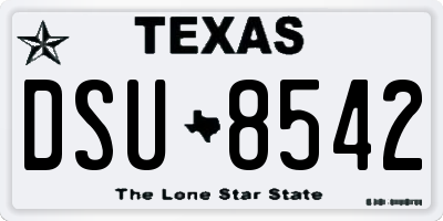 TX license plate DSU8542