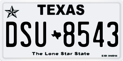 TX license plate DSU8543