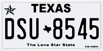 TX license plate DSU8545