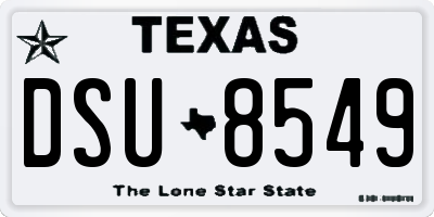 TX license plate DSU8549