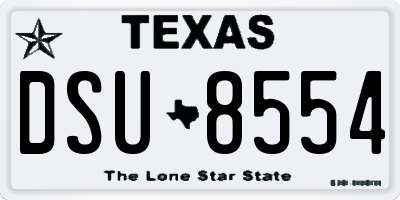 TX license plate DSU8554