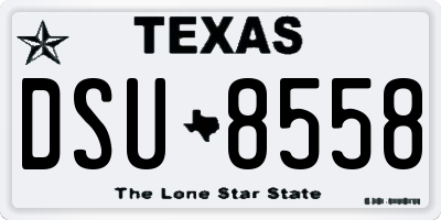 TX license plate DSU8558