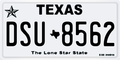 TX license plate DSU8562