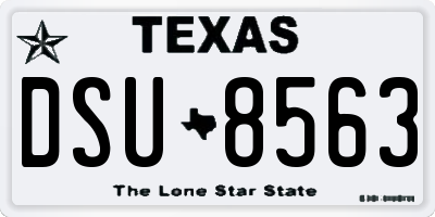 TX license plate DSU8563