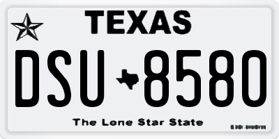 TX license plate DSU8580