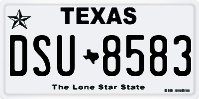 TX license plate DSU8583