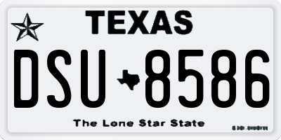 TX license plate DSU8586