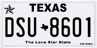 TX license plate DSU8601