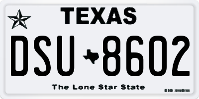 TX license plate DSU8602
