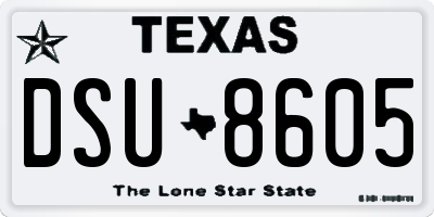 TX license plate DSU8605