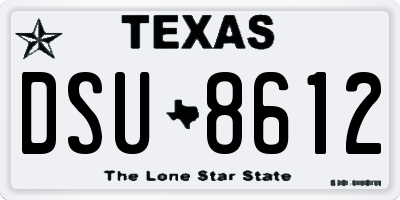 TX license plate DSU8612