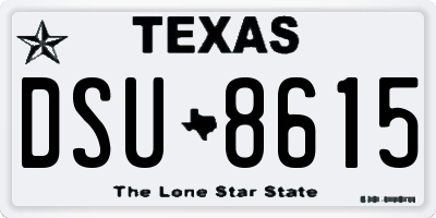 TX license plate DSU8615