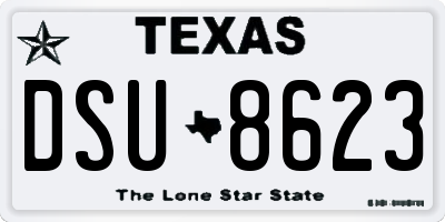 TX license plate DSU8623