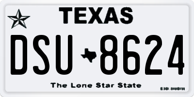 TX license plate DSU8624