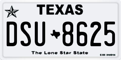 TX license plate DSU8625