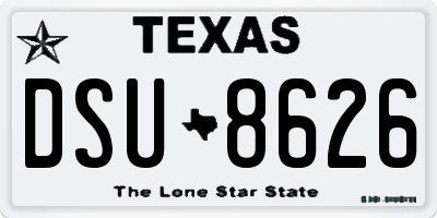 TX license plate DSU8626