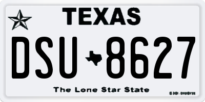 TX license plate DSU8627