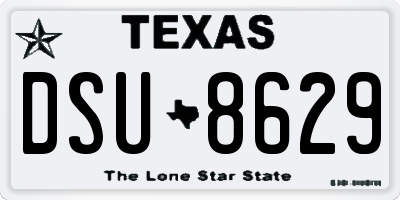 TX license plate DSU8629