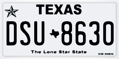 TX license plate DSU8630