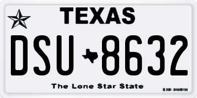 TX license plate DSU8632