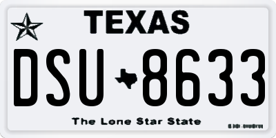 TX license plate DSU8633