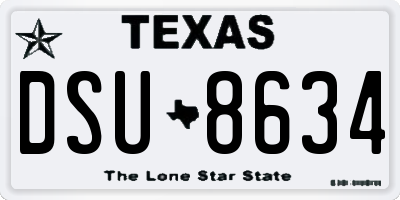 TX license plate DSU8634