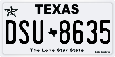 TX license plate DSU8635