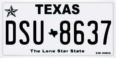 TX license plate DSU8637