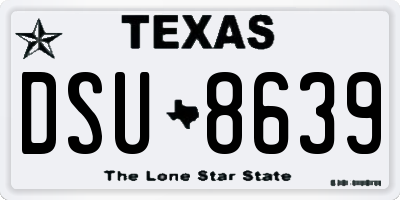 TX license plate DSU8639